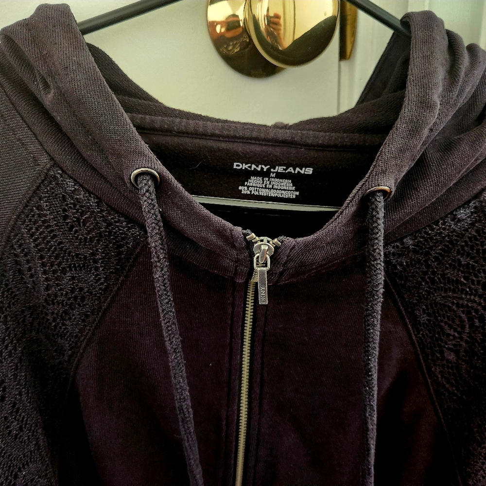 DKNY Jeans Brand Zip-Up Hoodie
